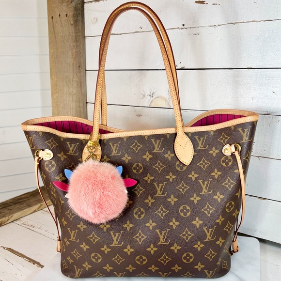 Louis Vuitton Large Pink “Lovely Birds” Mink Bag Charm - Picture 9 of 9